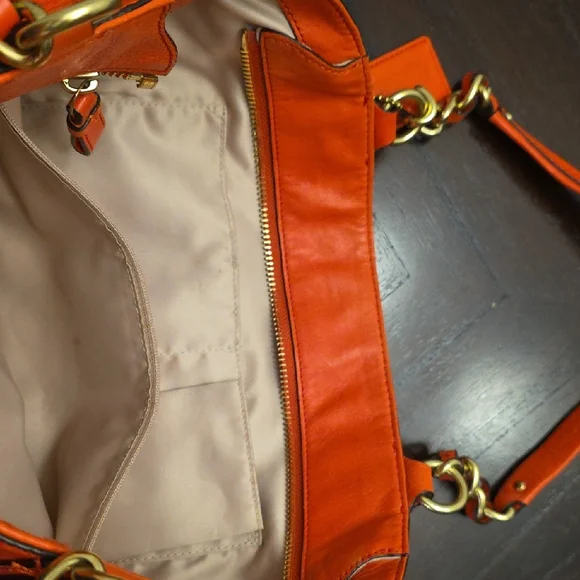 Coach Orange Leather Shoulder Bag - Picture 3 of 3